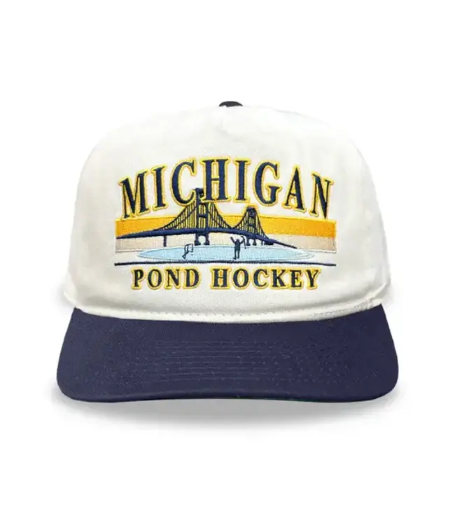 Michigan Pond Hockey Cream Snapback