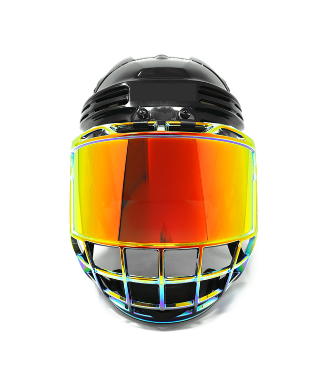 Colored Bubbles Chrome Hockey Face Shield
