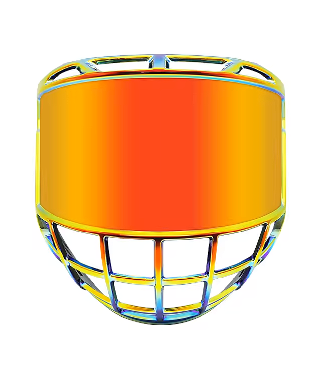 Colored Bubbles Chrome Hockey Face Shield