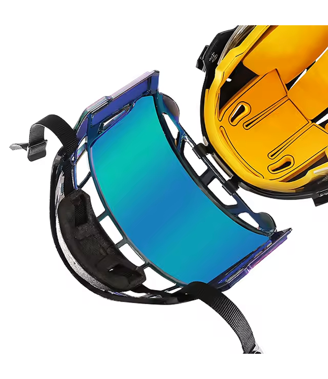 Colored Bubbles Chrome Hockey Face Shield