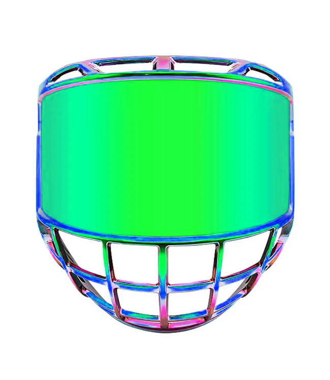 Colored Bubbles Chrome Hockey Face Shield