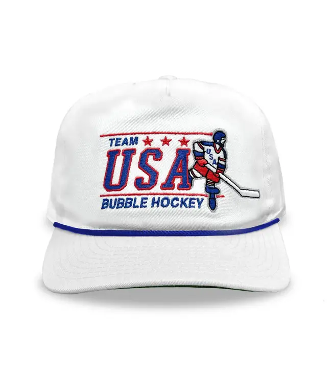 USA BUBBLE HOCKEY WHITE SNAPBACK