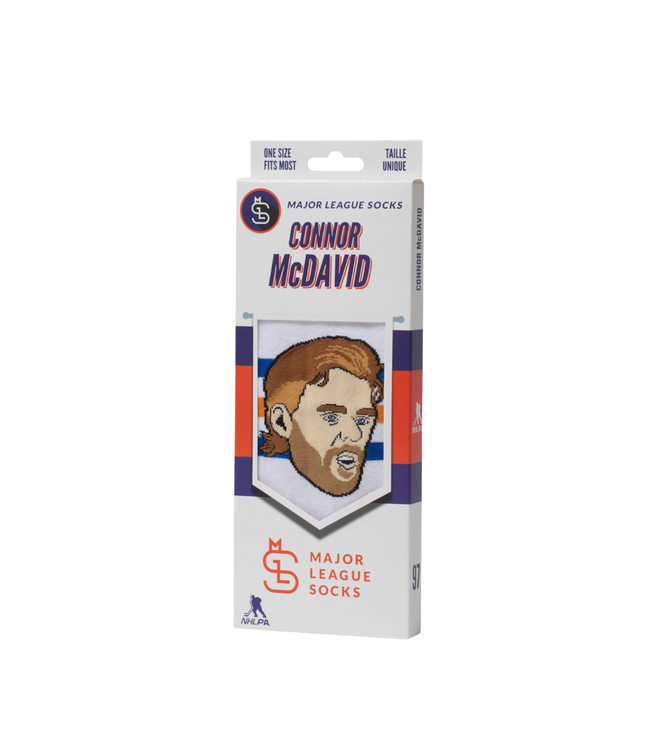 MAJOR LEAGUE SOCKS CONNOR McDAVID WHITE