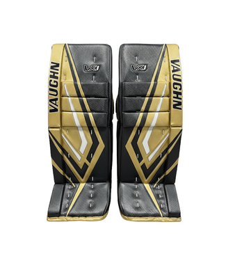 Vaughn VX1 PRO CARBON SENIOR GOALIE PADS- PRO SPEC - BLACK/GOLD/WHITE
