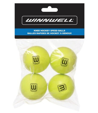 WINWELL KNEE HOCKEY BALL  YELLOW 4-PACK
