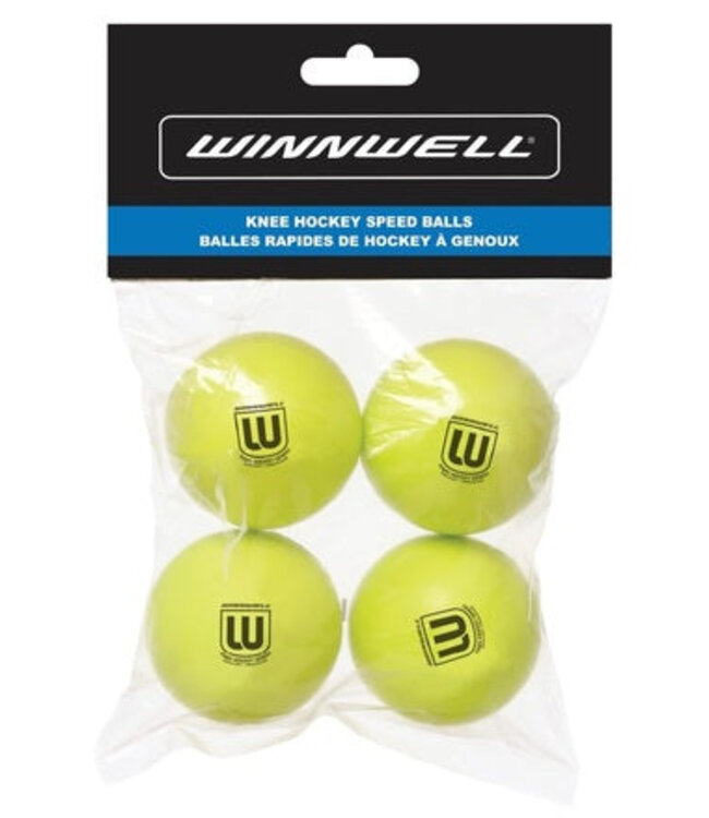 WINWELL KNEE HOCKEY BALL  YELLOW 4-PACK