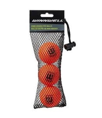 Winnwell PVC Knee Orange Hockey Balls - 3 Pack