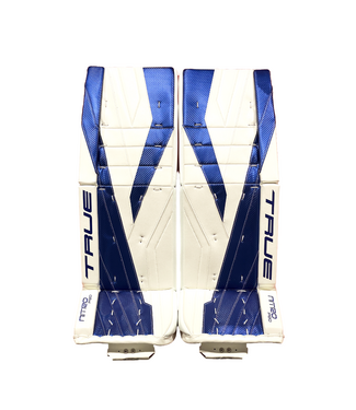 True CATALYST NITRO PRO GOALIE PADS 34"+1.5" WHITE/BLUE