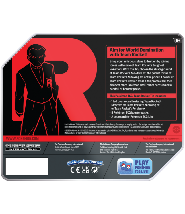 POKEMON 2025 TIN TEAM ROCKET
