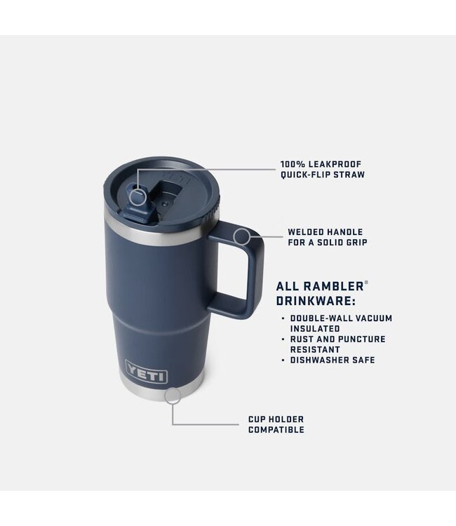 Rambler 20 oz Travel Straw Mug Rescue Red