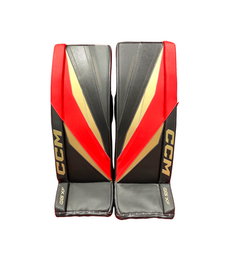 CCM AXIS XF SENIOR GOALIE PADS - DEMO 34+2 - RED/BLACK/GOLD