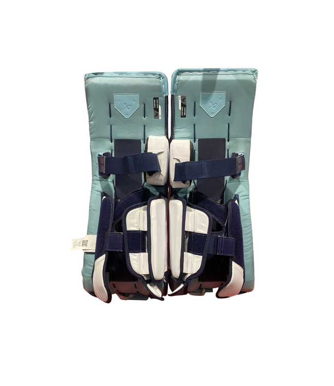 SUPREME FUSE SENIOR GOALIE PADS - PRO SPEC SMALL -  WHITE/BLUE/RED/NAVY