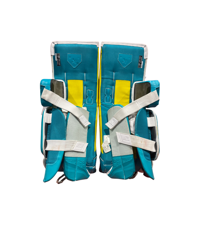 VAPOR FLYLITE SENIOR GOALIE PADS- DEMO LARGE - TEAL YELLOW