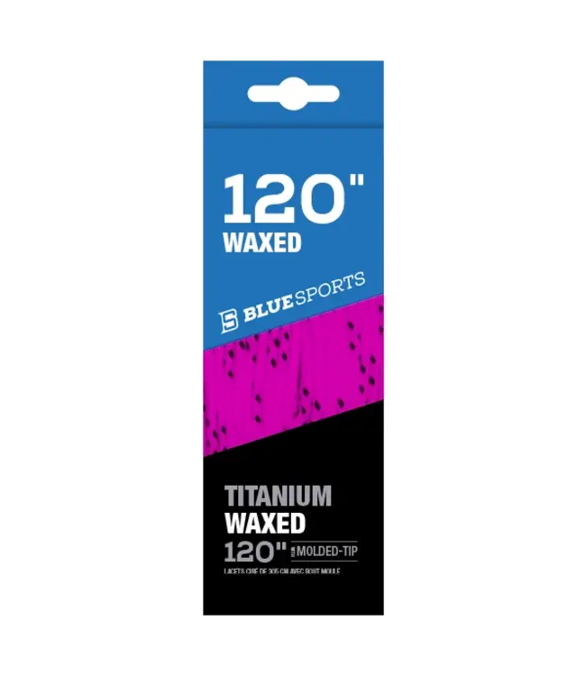 BLUE SPORTS TITANIUM LACES WAXED  NEON PINK