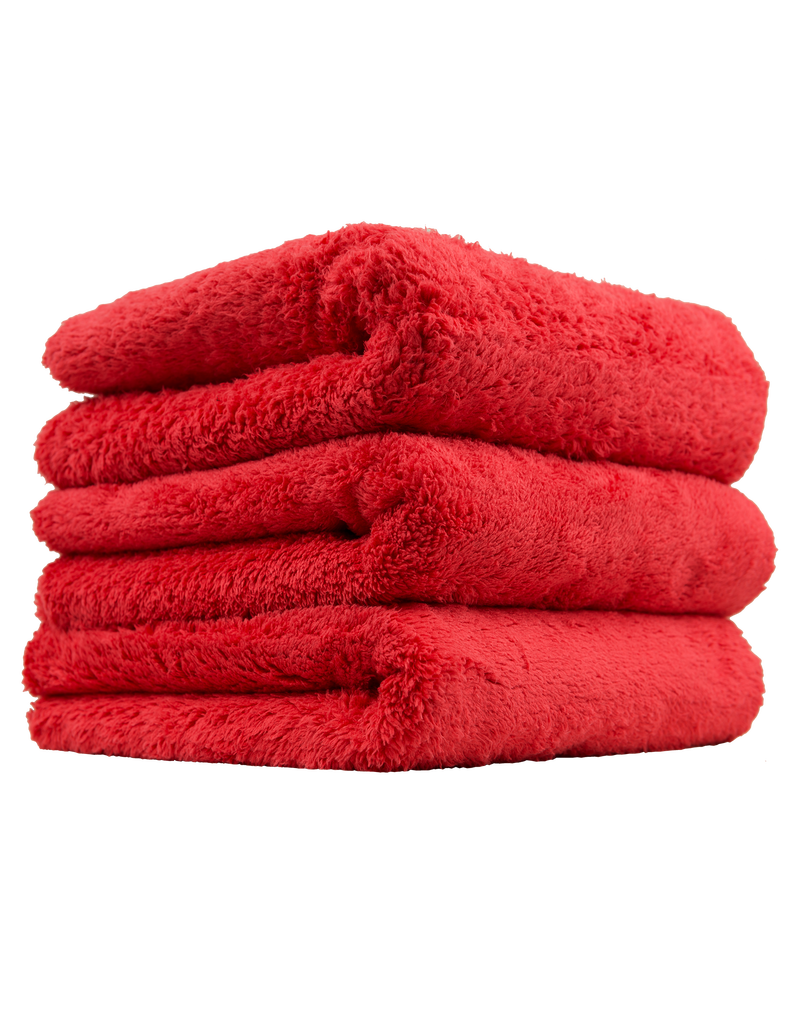 Chemical Guys Happy Ending Ultra Plush Edgeless Microfiber Towel, Red 16" x 16" (3 Pack)