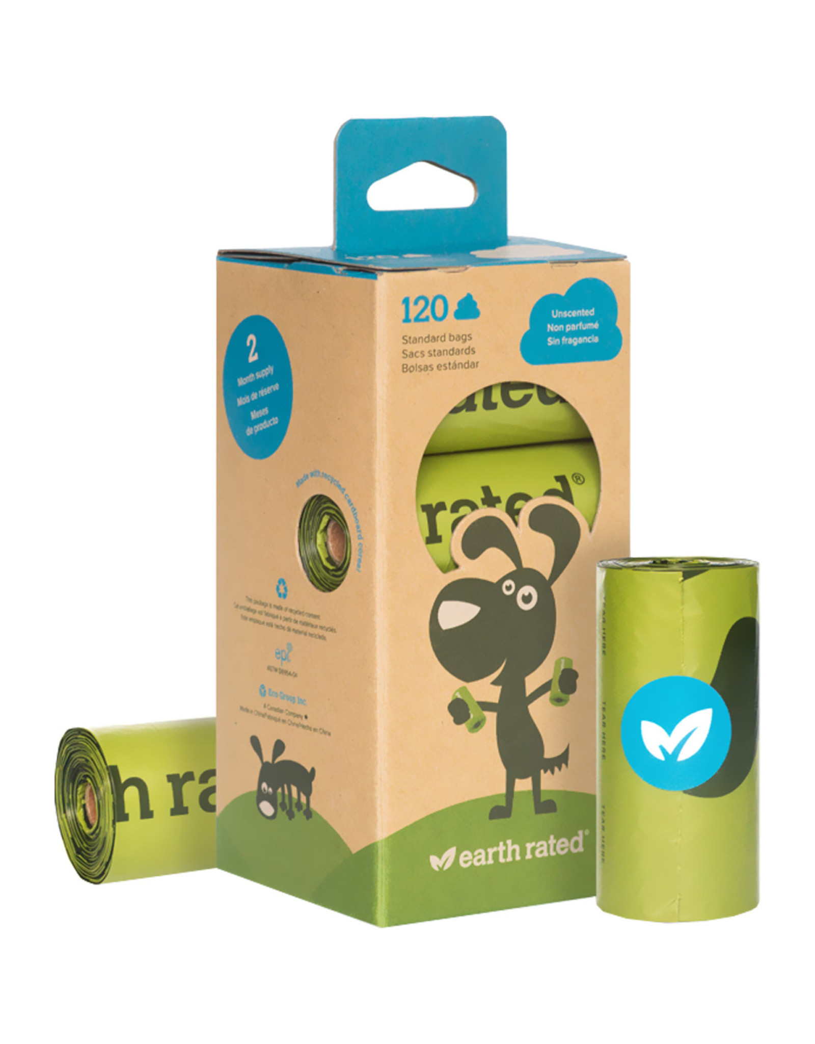 Earth Rated Unscented Refill Bags 8 Rolls 120 Bags