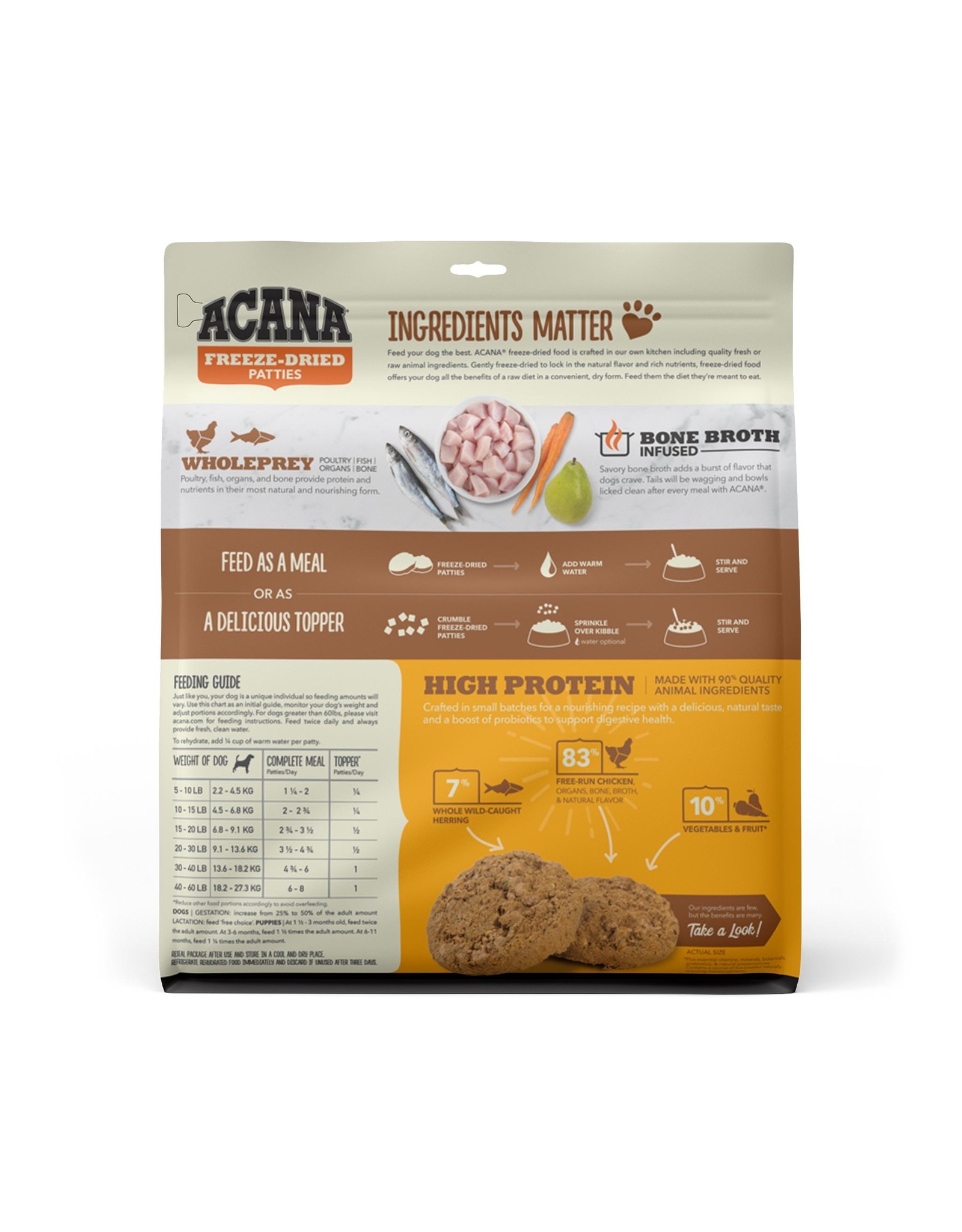 Acana Freeze Dried Patties Chicken 397 gm