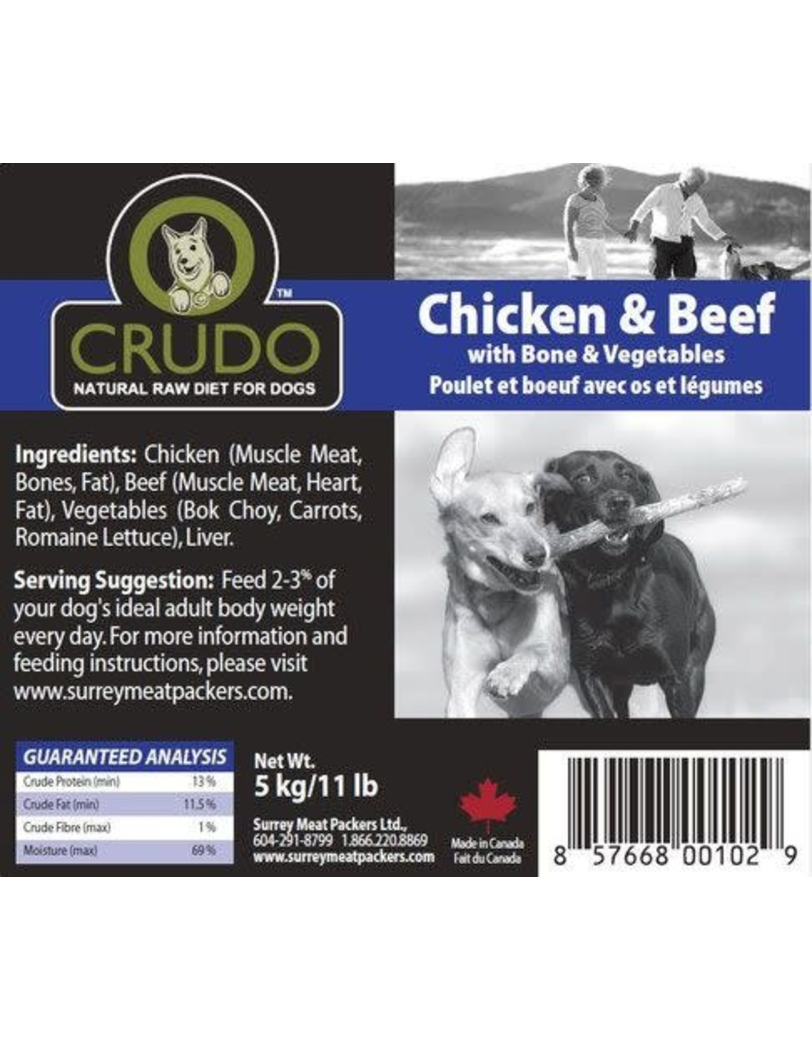 Crudo Surrey Meats Crudo Chx/Beef Blend CASE PRE-Order