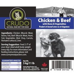 Crudo Surrey Meats Crudo Chx/Beef Blend CASE PRE-Order