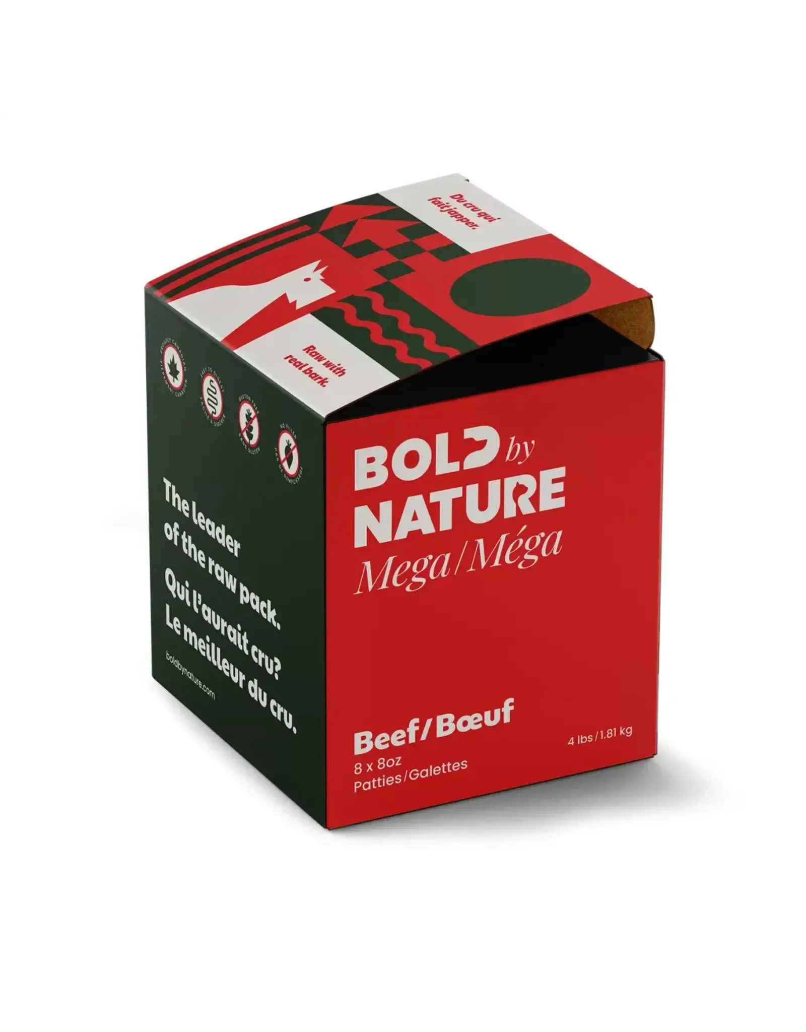 Bold By Nature Bold By Nature Mega Dog Beef Patties 4 lb