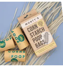 Monty's Bags Monty’s Cornstarch Poop Bags 3 Rolls/45 bags