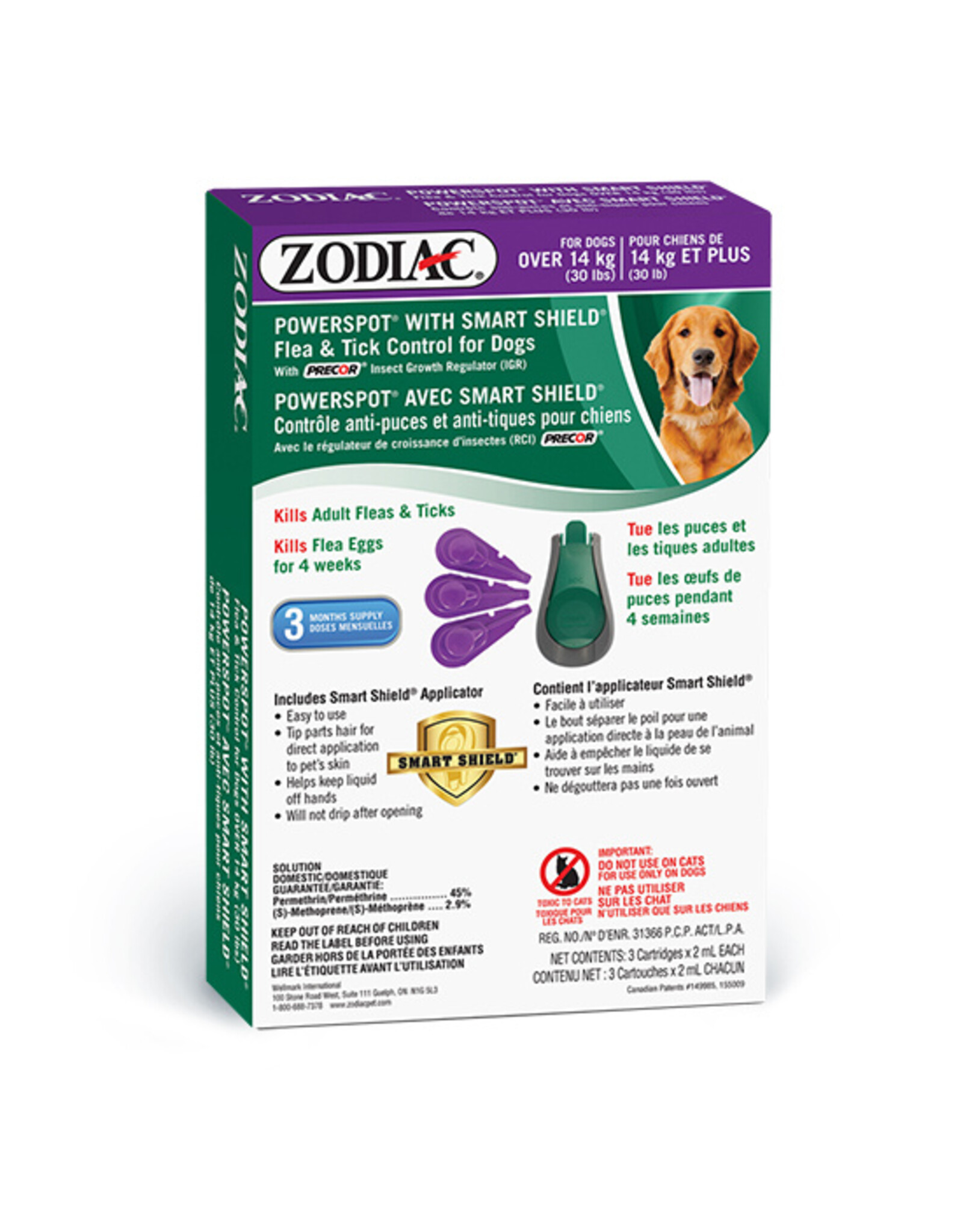 Zodiac Dog Powerspot SmartShield Flea Tick under 14 kg