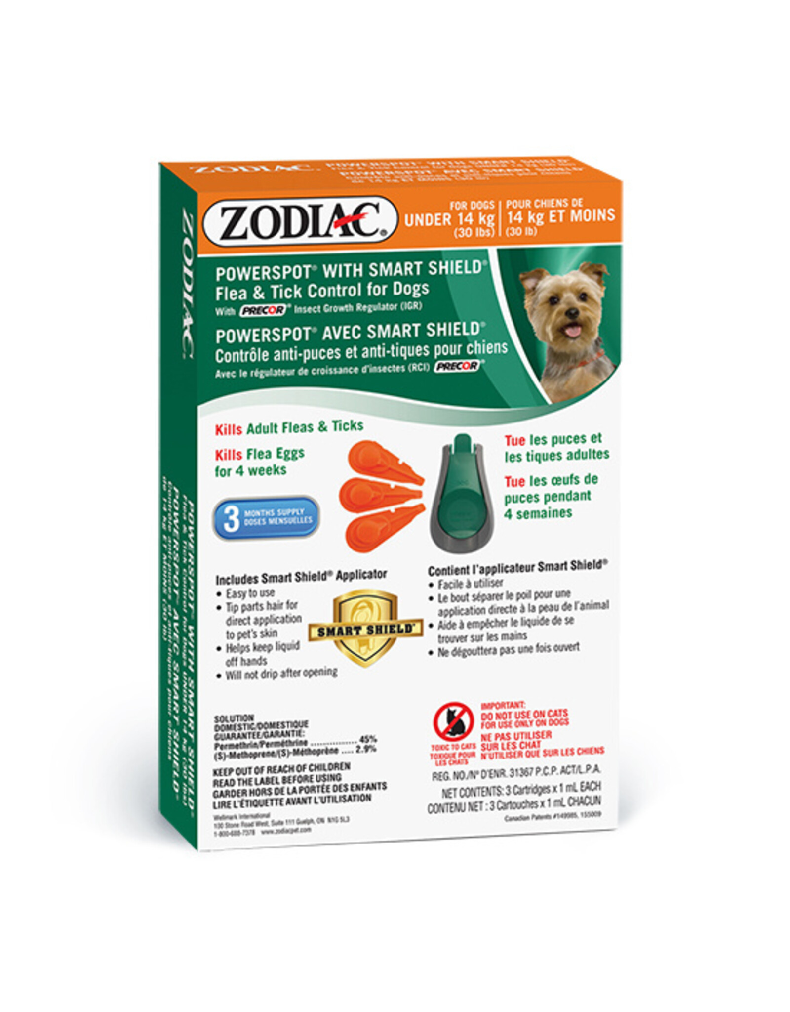 Zodiac Powerspot Smart Shield Flea & Tick Dogs Under 14Kg Refill
