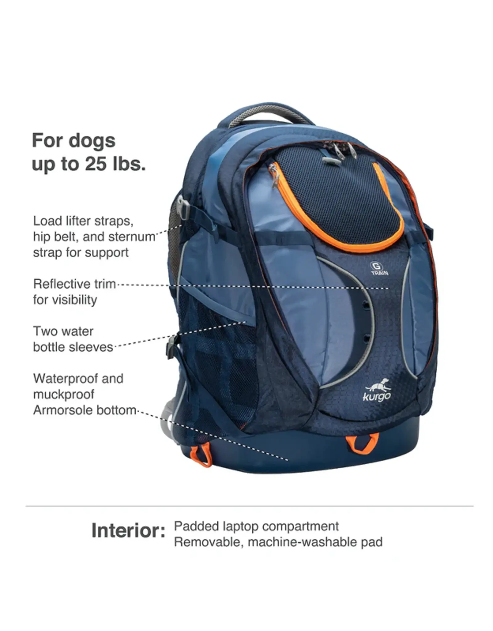 Kurgo Kurgo Dog/Cat G-Train Carrier Backpack Ink Blue