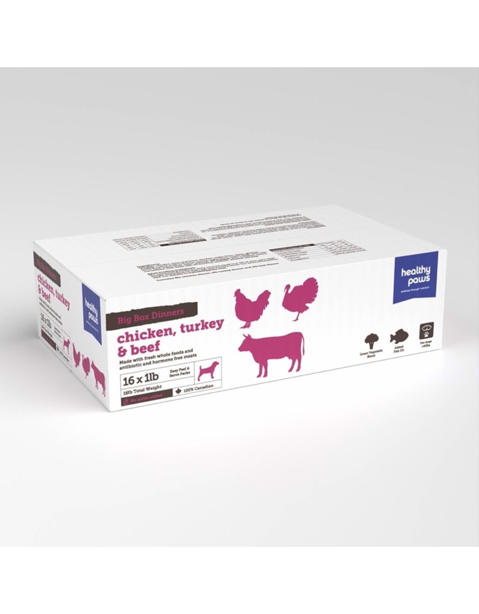 Healthy Paws Healthy Paws Big Box Dinner VP Chicken, Turkey & Beef