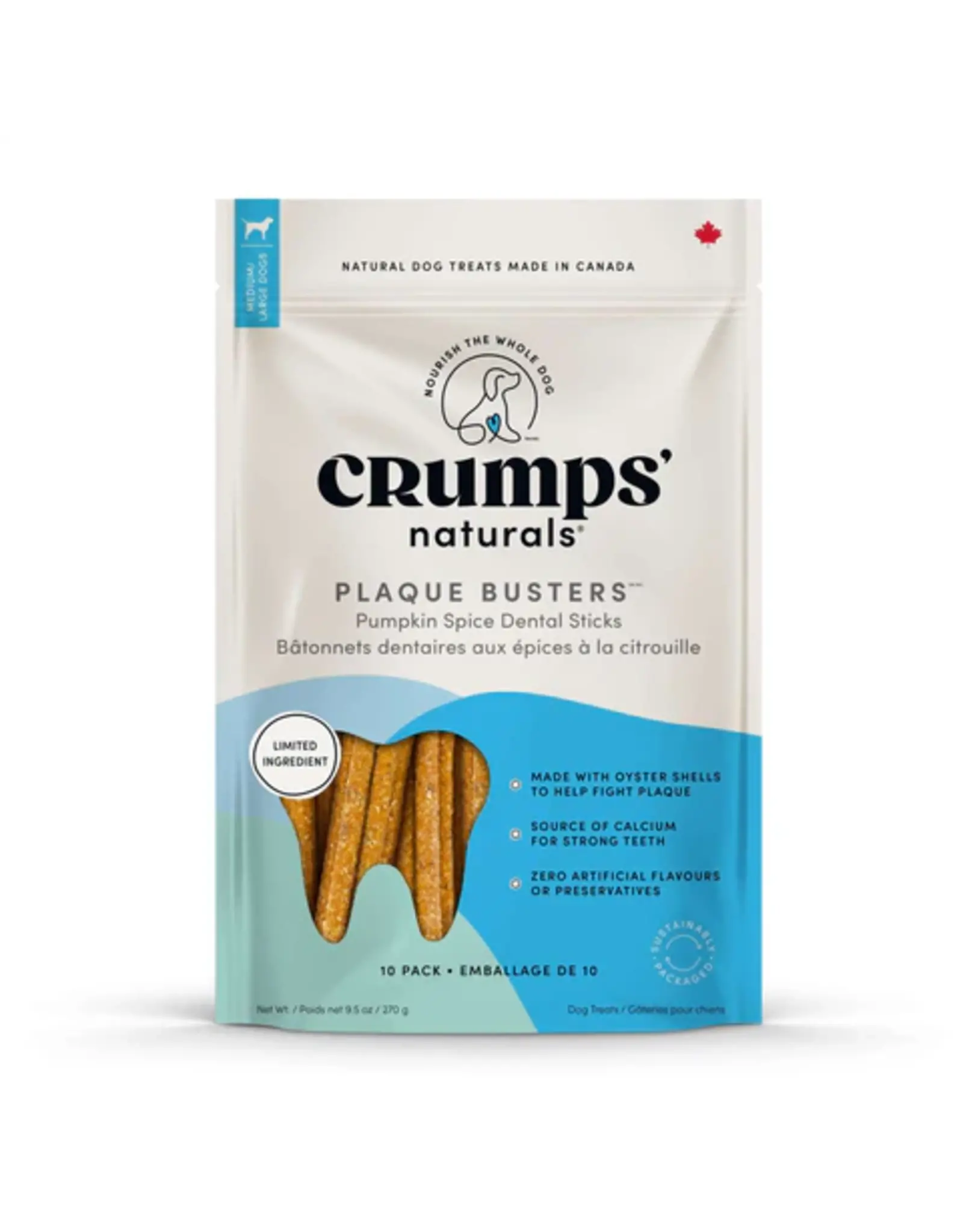 Crumps’ Naturals Plaque Busters Pumpkin Spice 7” 10 pk