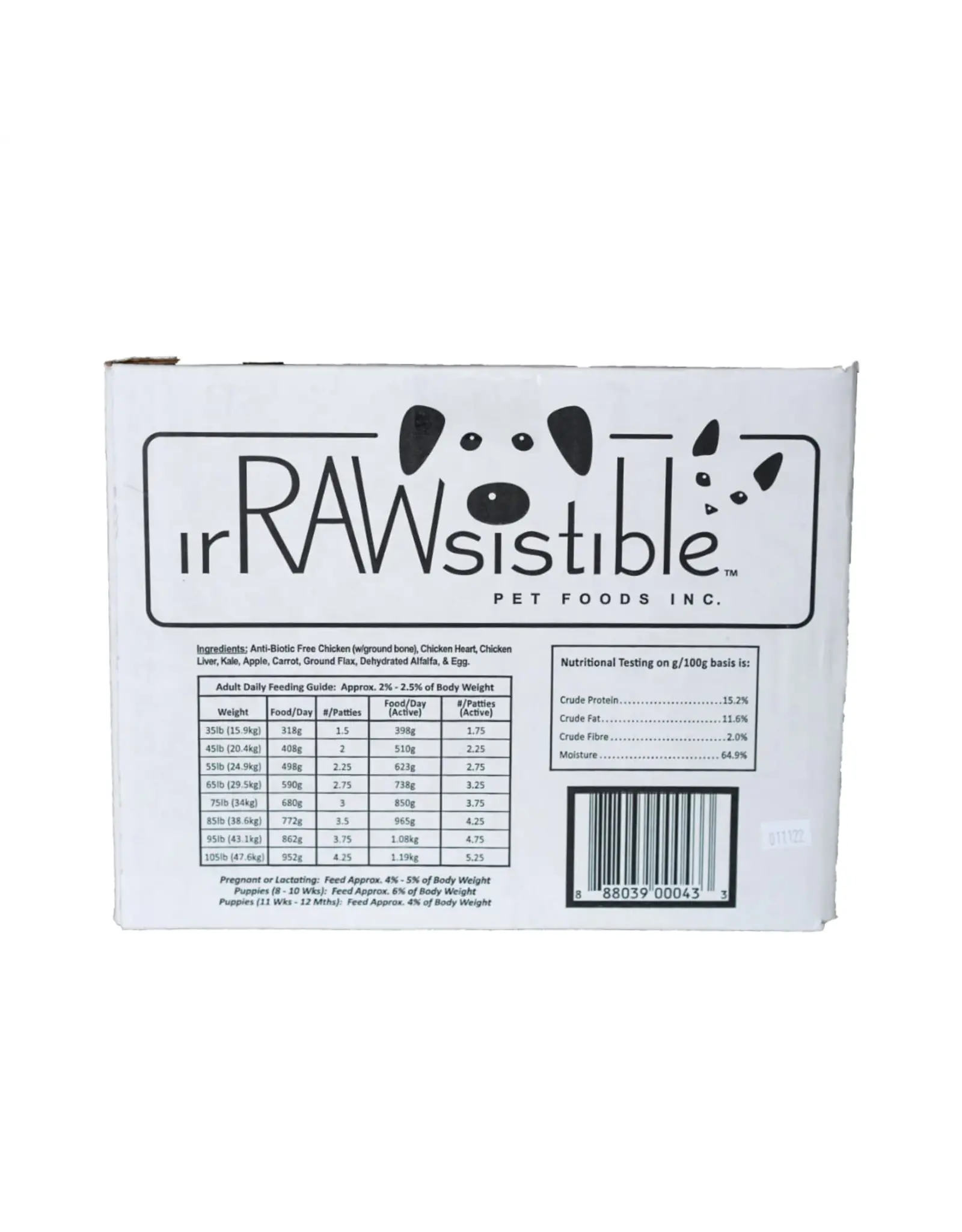 IrRAWsistible IrRAWsistible Beef/Chicken Case 22LB