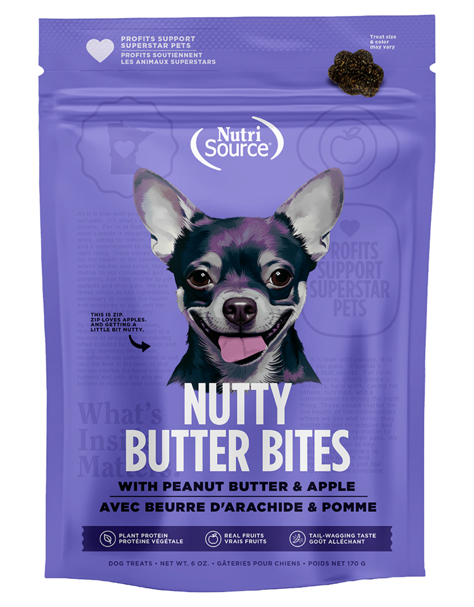 NutriSource NutriSource Nutty Butter Bites Peanut Butter & Apple 6 oz