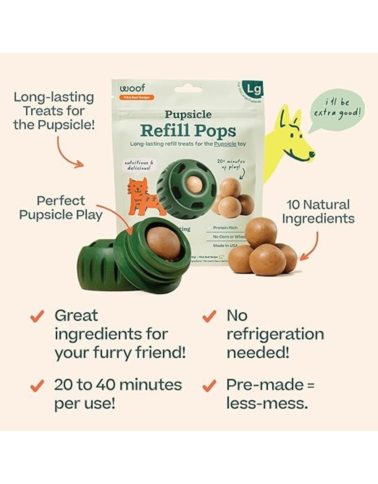 Woof-Pet Woof Pet Pupsicle Pops Beef & Peanut Butter