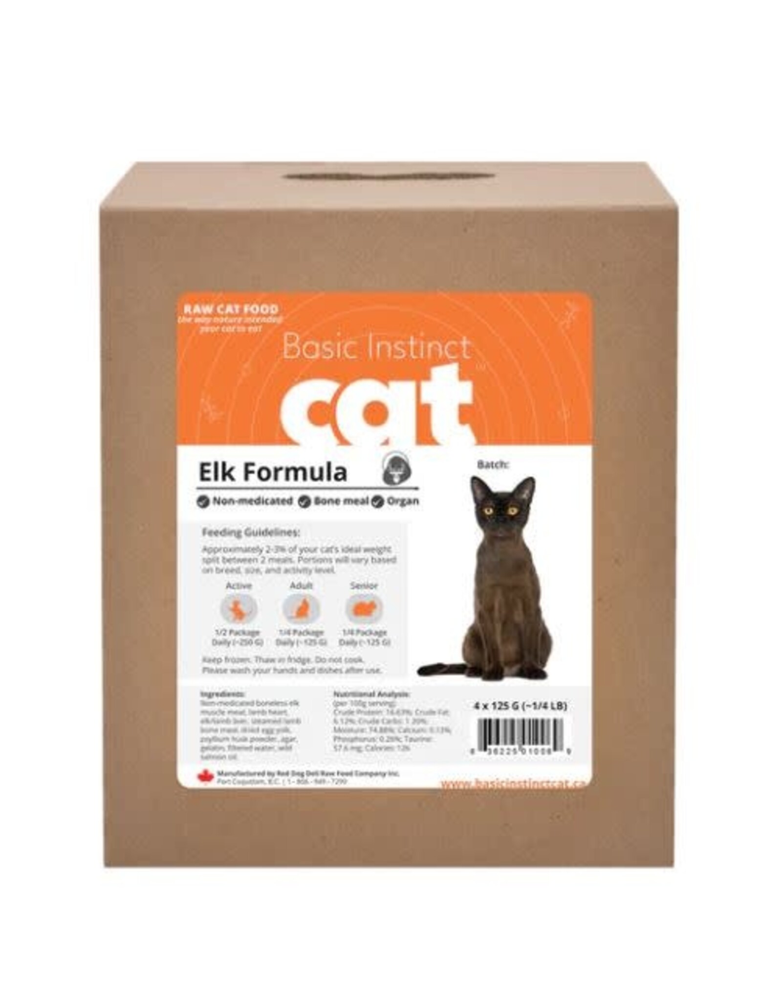 3P Natruals Basic Instinct Non-Med Elk Cat Formula 4 x 125 g
