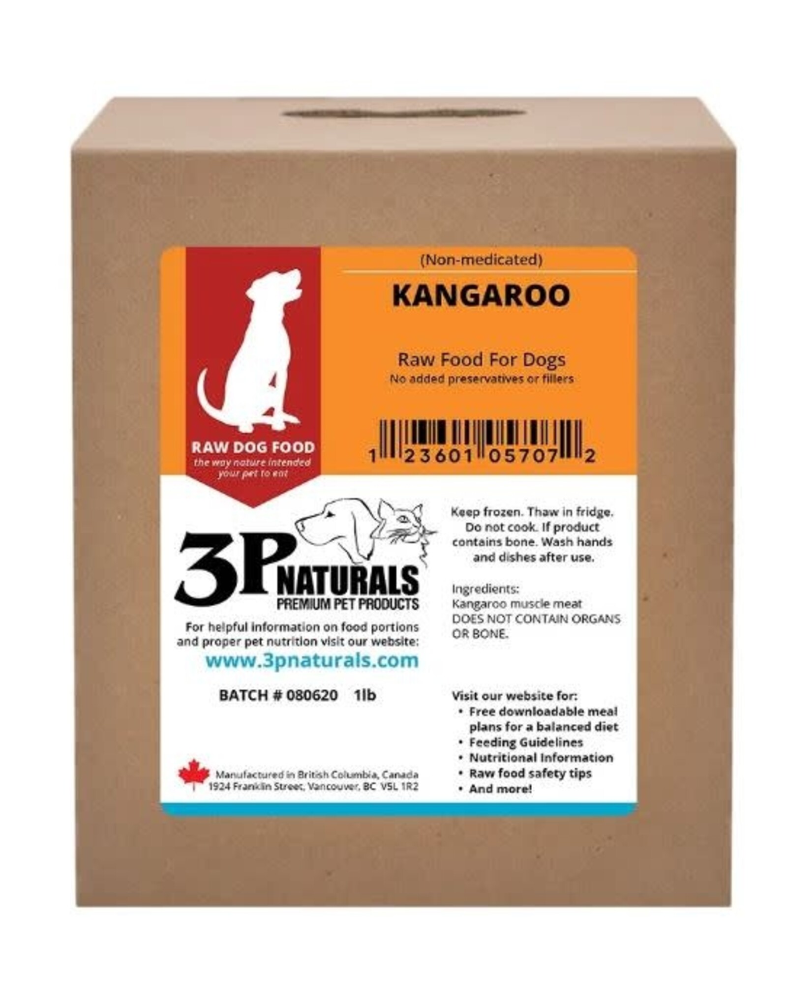 3P Natruals 3P - NM Plain Kangaroo 1 lb
