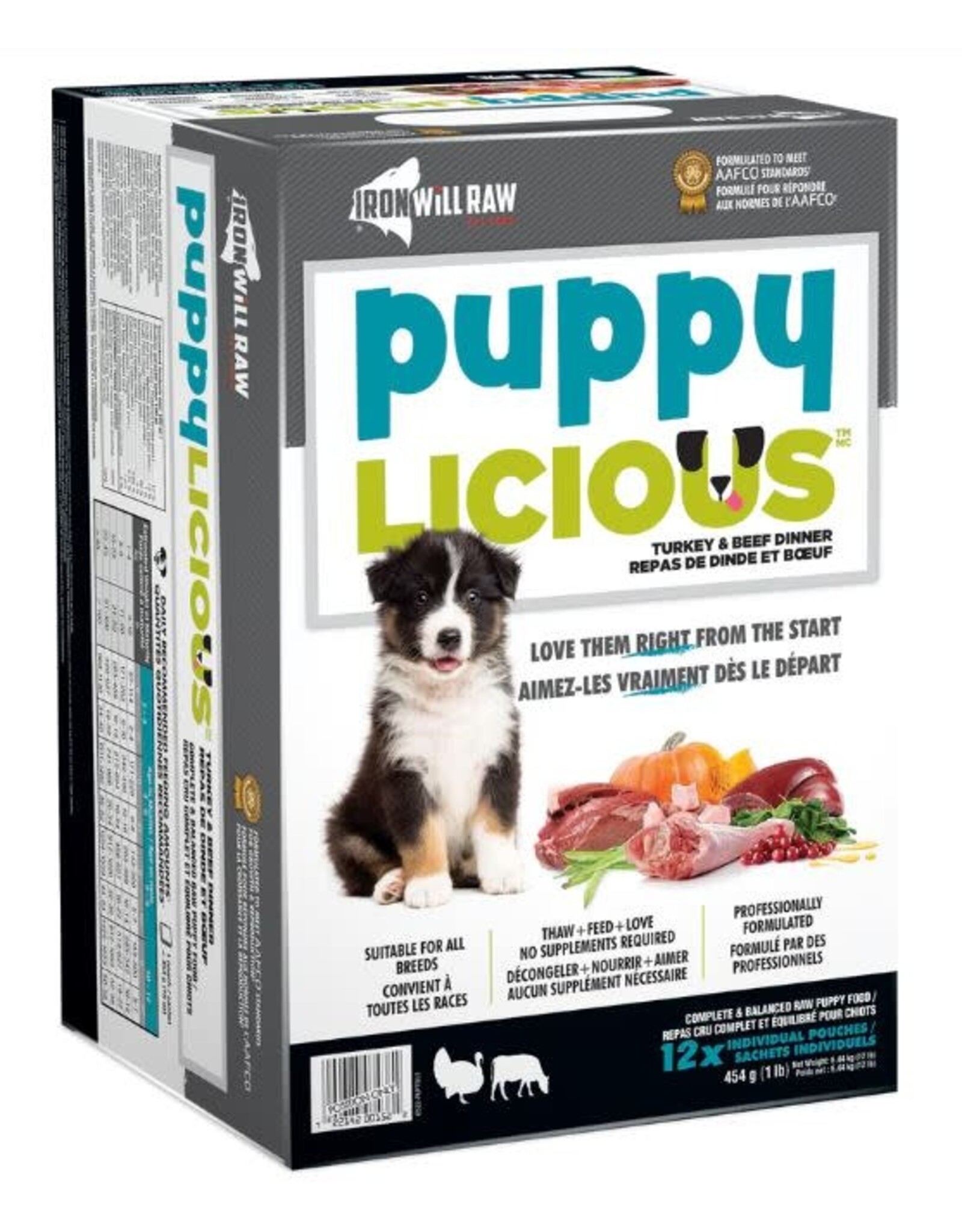 Iron Will Raw Iron Will Raw Puppylicious Turkey & Beef 12/1 lb