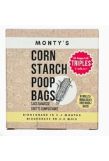 Monty's Bags Monty’s Cornstarch Poop Bags 3 Rolls/180 bags