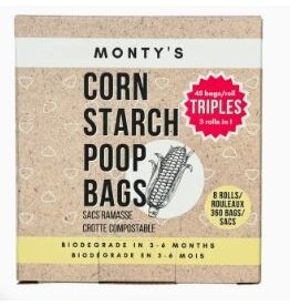 Monty's Bags Monty’s Cornstarch Poop Bags 3 Rolls/180 bags