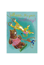 Laughing Elephant Swinging Animals LGB A7 Birthday Notecard