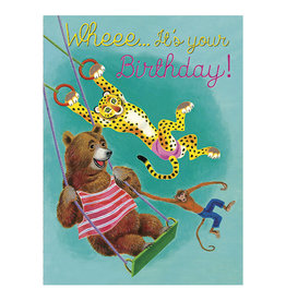 Laughing Elephant Swinging Animals LGB A7 Birthday Notecard