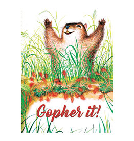 Laughing Elephant Message Inside Happy Gopher LGB A7 Birthday Notecard