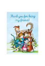 Laughing Elephant Children & Animals Hugging Notecard A7 Friendship