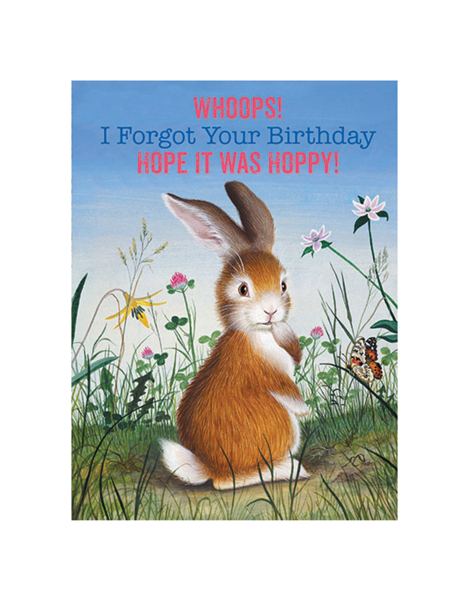 Laughing Elephant Contrite Bunny Notecard A7 Birthday