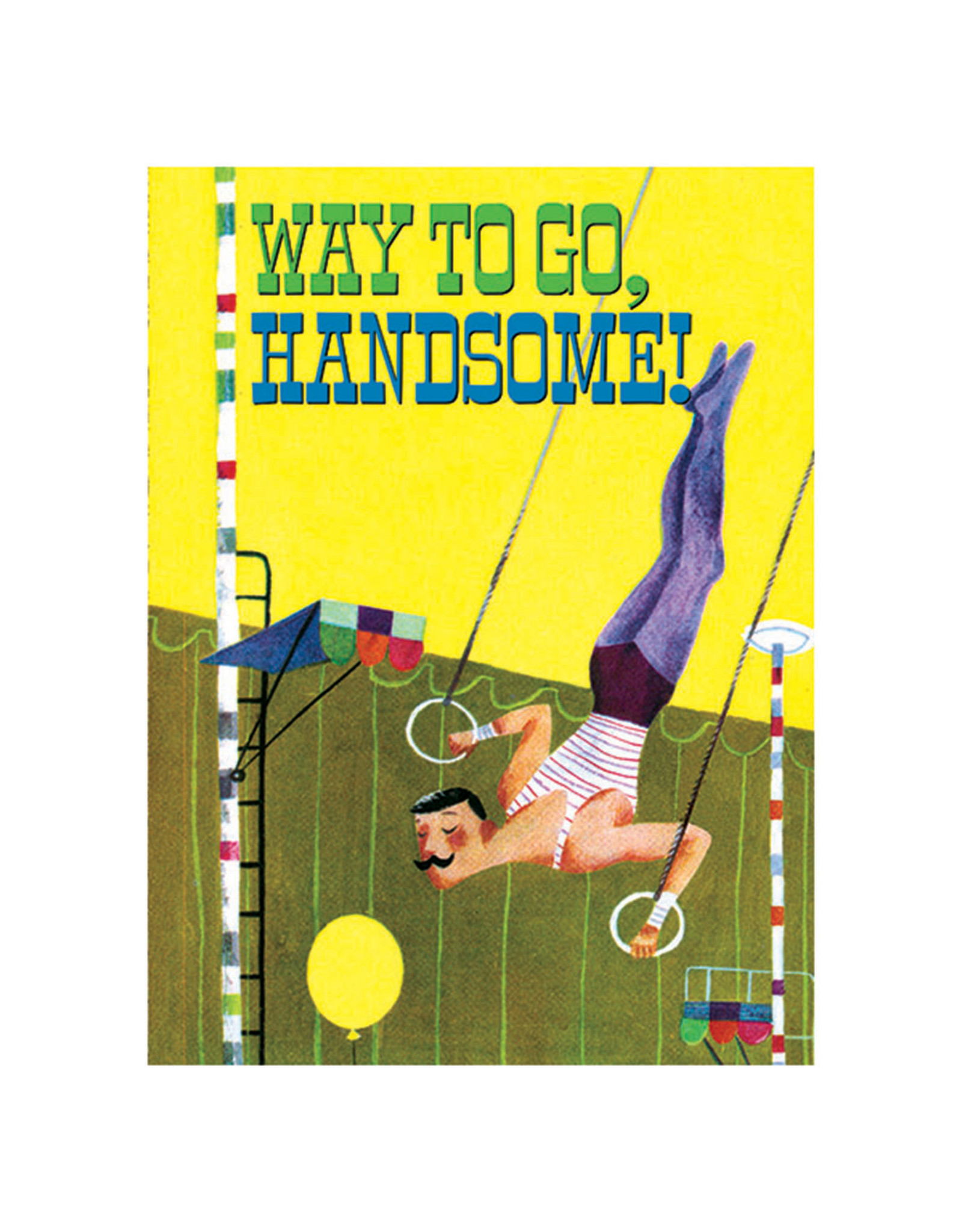 Laughing Elephant Handsome Aerialist Notecard A7 Thinking of You