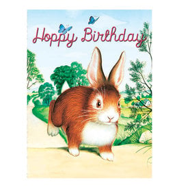 Laughing Elephant Hopping Bunny Notecard A7 Birthday