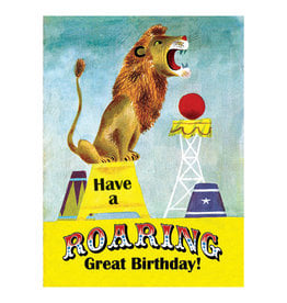 Laughing Elephant Lion Roaring Notecard A7 Birthday