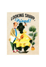 Laughing Elephant Poodle & Barber Notecard A7 Thinking of You