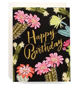 Antiquaria Cactus Blooms Birthday A2 Greeting Card