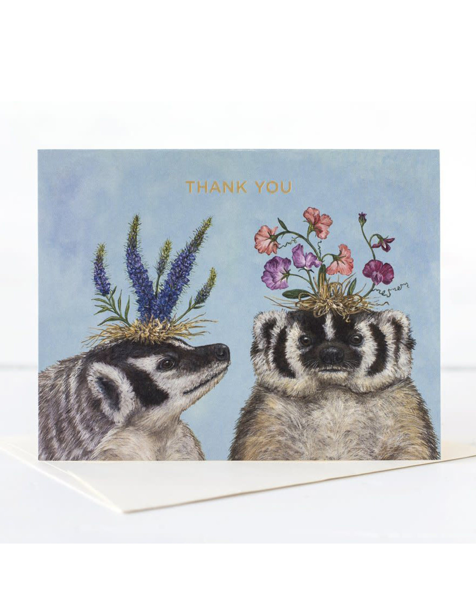 Hester & Cook Thank You Badger Sisters Greeting Card A2