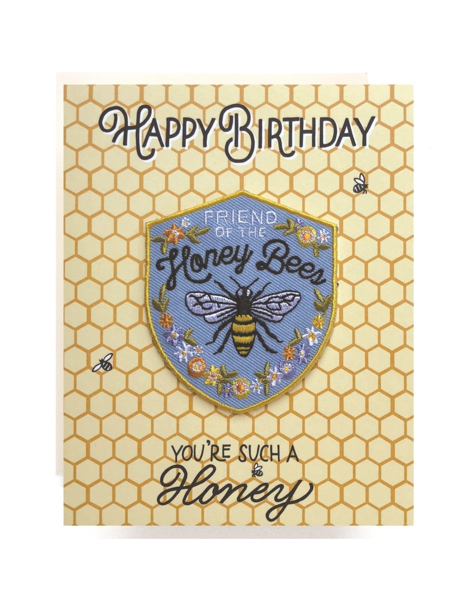 Antiquaria Patch Card: Honeybee Birthday A2 Greeting Card